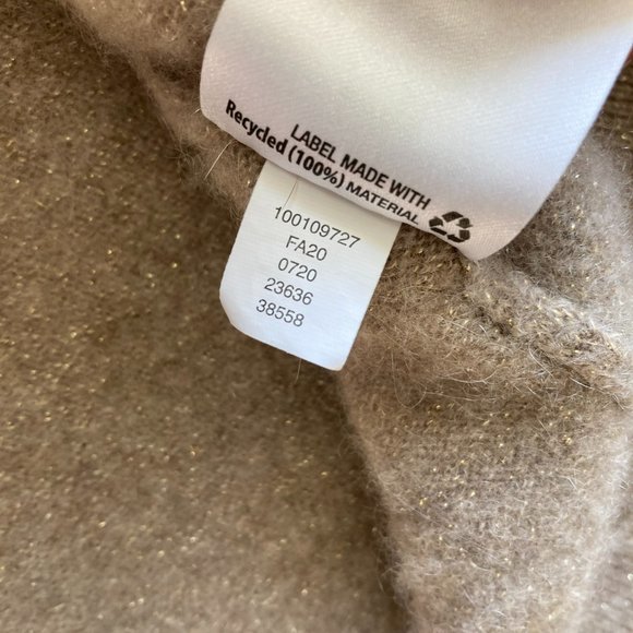 Charter Club Cashmere Metallic Size S V-Neck Tan Sweater - Picture 7 of 11